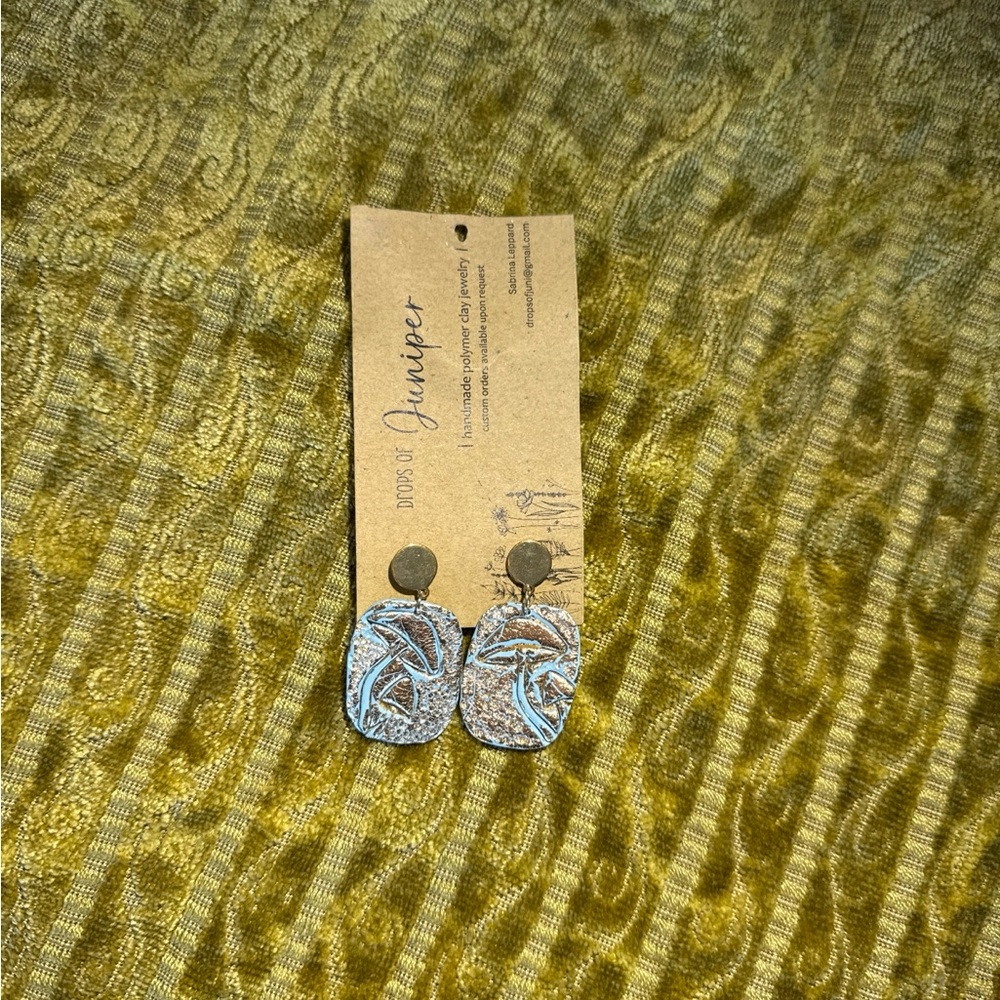 Gold and Blue Statement Earrings